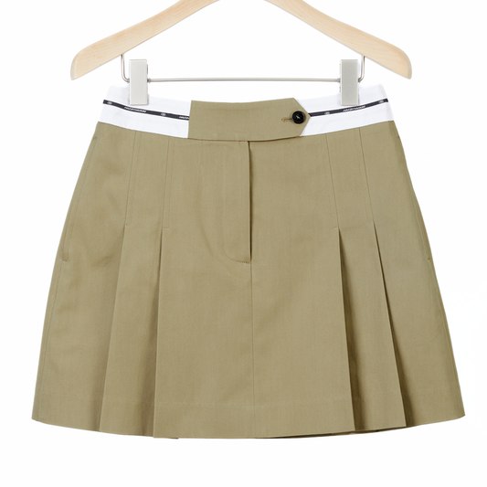 belt pintuck mini skirt