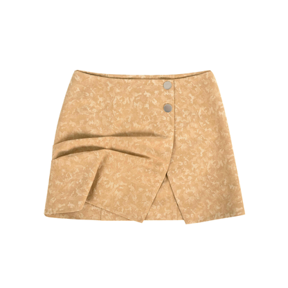 Suede Mini Wrap Skirt