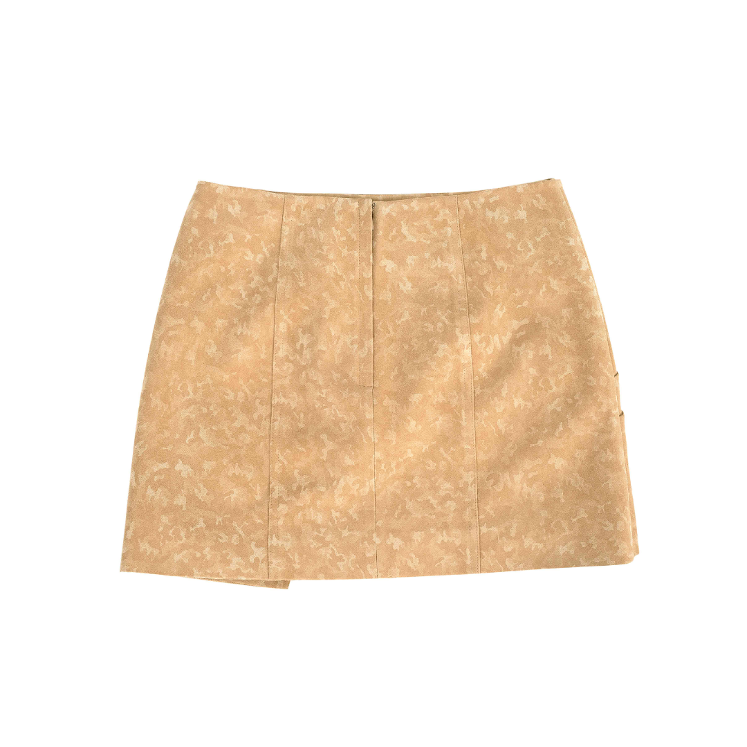 Suede Mini Wrap Skirt