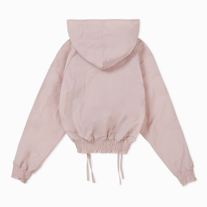 Ribbon Shirring Hoddie Zip-Up