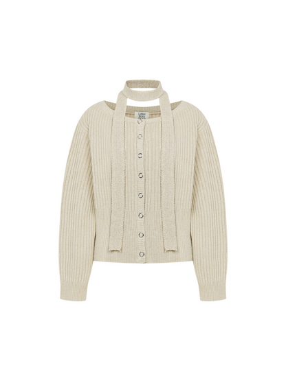 Sonnet Boat-neck Wool Cardigan