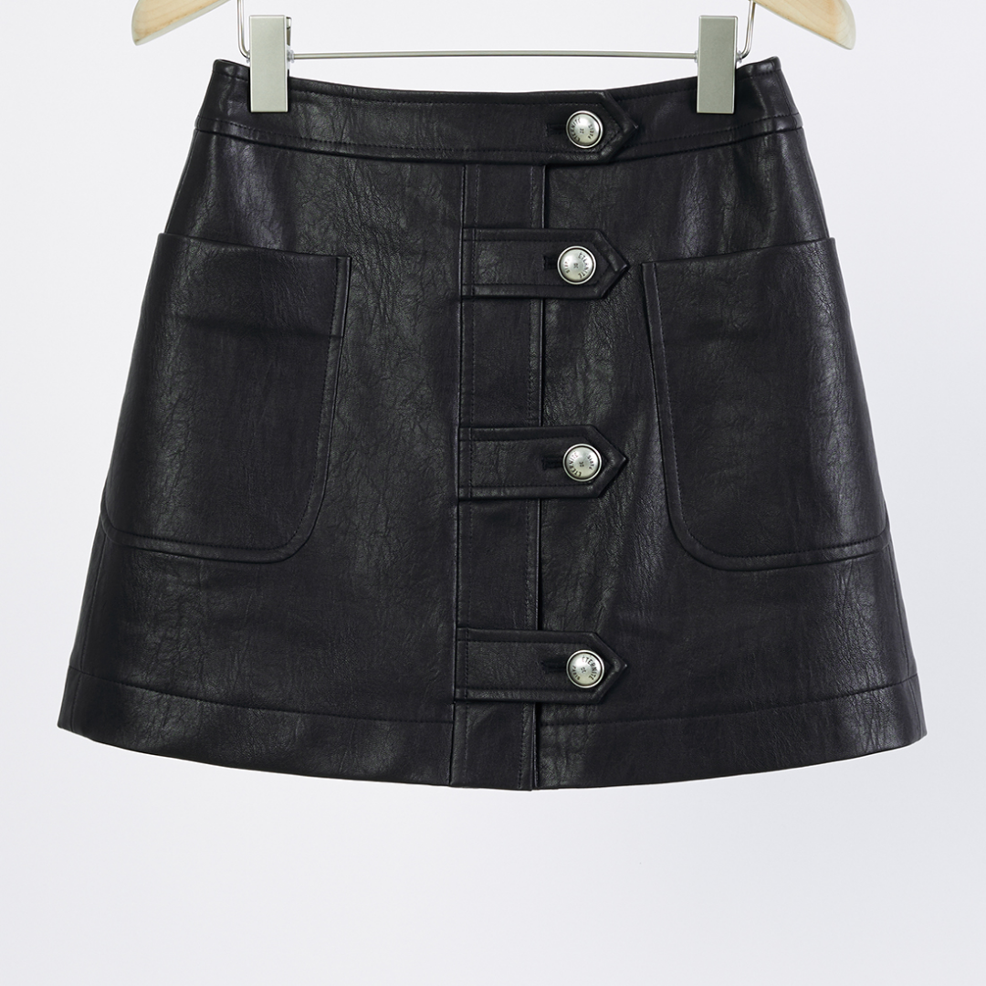 BOLD BUTTON MINI SKIRT