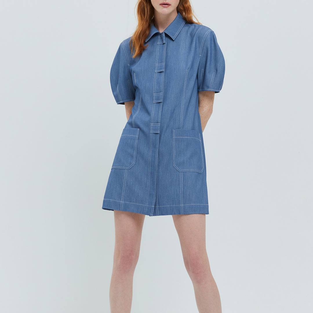 BUTTON DOWN DENIM DRESS