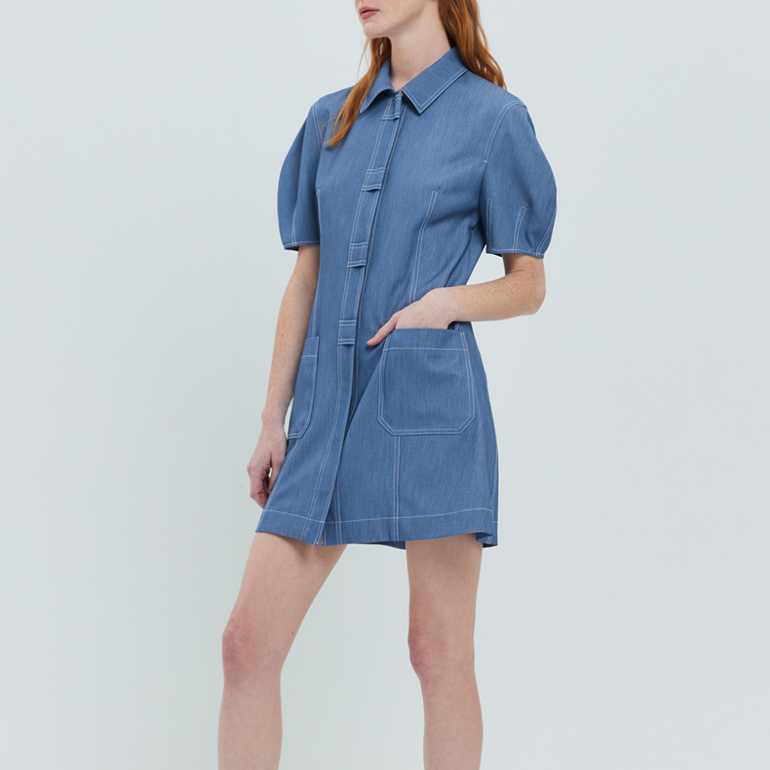 BUTTON DOWN DENIM DRESS