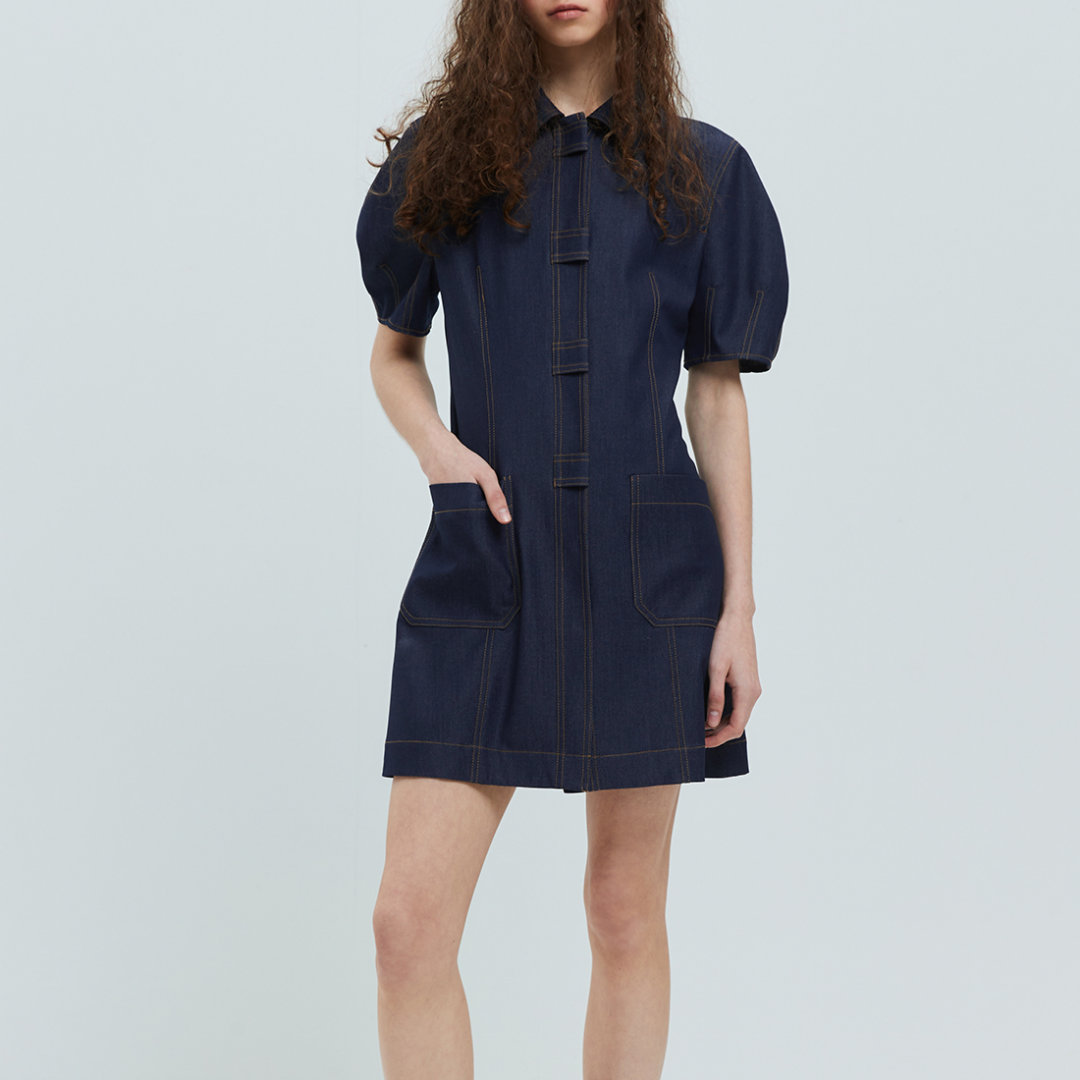 BUTTON DOWN DENIM DRESS