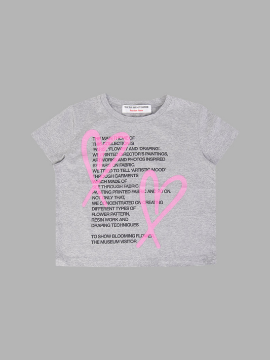 CROP HEART PRINTED T-SHIRTS