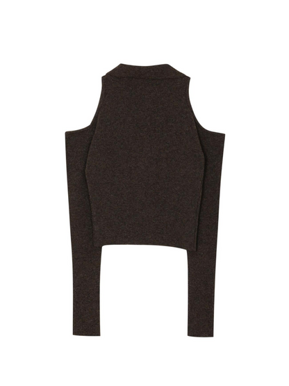 SHOULDER HOLE KNIT CARDIGAN