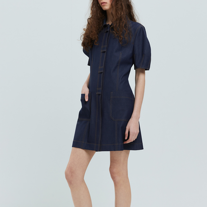 BUTTON DOWN DENIM DRESS