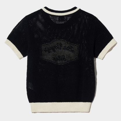 (W) Bon Voyage Artwork Logo Crew Neck Half Knit