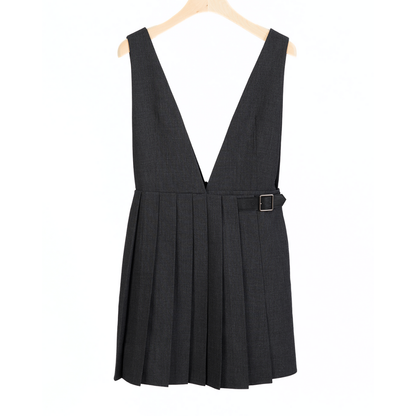 WRAP PLEATED BELT DRESS