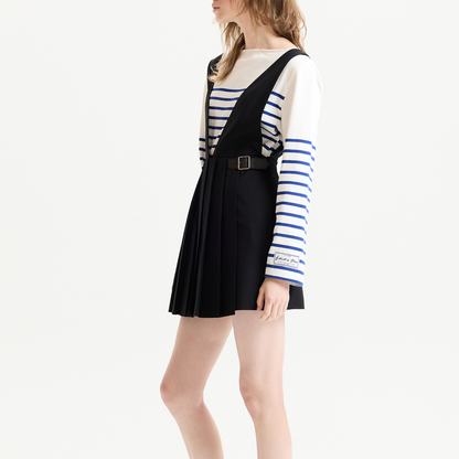 WRAP PLEATED BELT DRESS