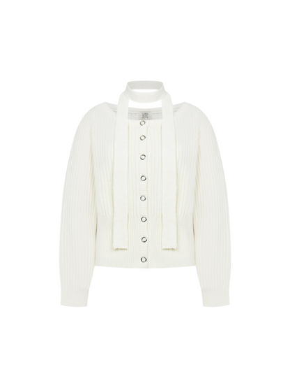 Sonnet Boat-neck Wool Cardigan