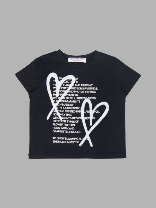 CROP HEART PRINTED T-SHIRTS