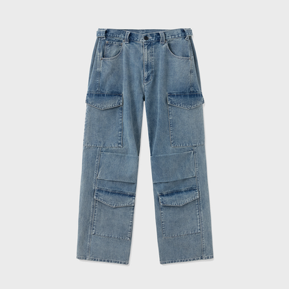 UTILITY CARGO WIDE DENIM PANTS