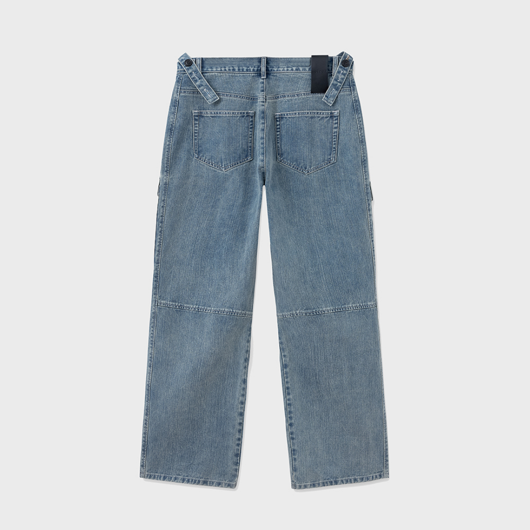 UTILITY CARGO WIDE DENIM PANTS