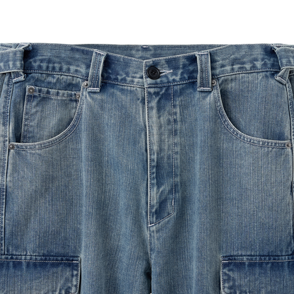 UTILITY CARGO WIDE DENIM PANTS