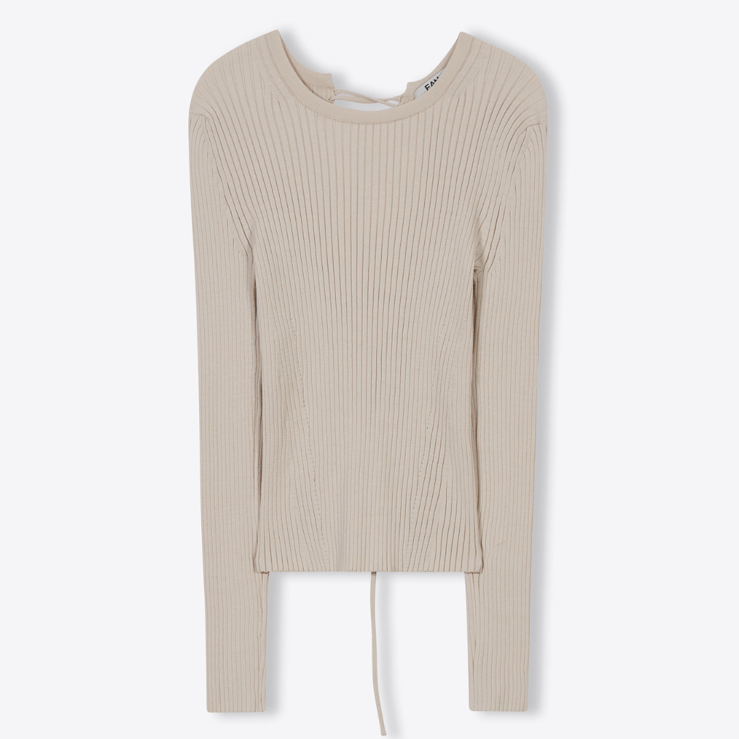 BACK STRAP RIBBED KNIT TOP