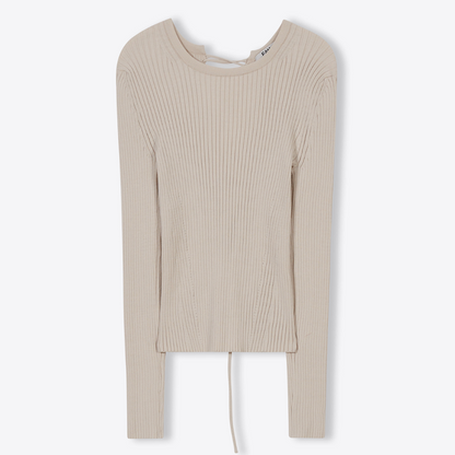 BACK STRAP RIBBED KNIT TOP