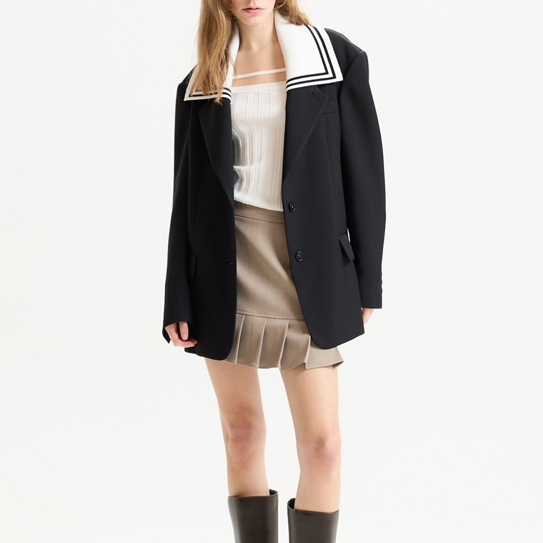 Oversized Sailor Collar Jacket