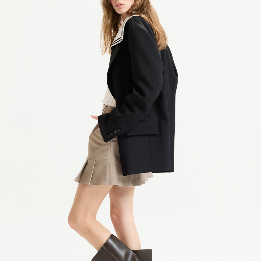 Oversized Sailor Collar Jacket