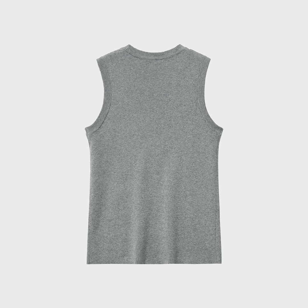 SQUARE NECK KNIT SLEEVELESS