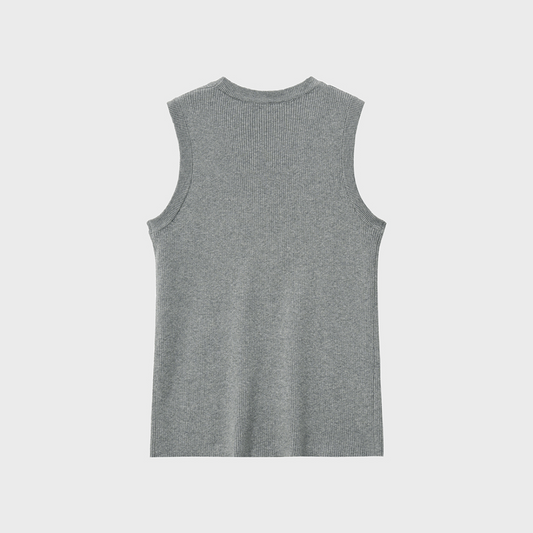 SQUARE NECK KNIT SLEEVELESS