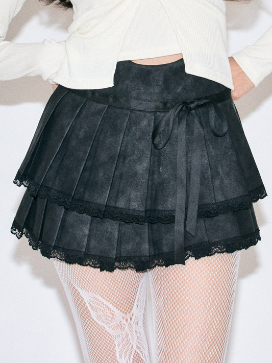 Clare Vegan Leather Pleated Skirt