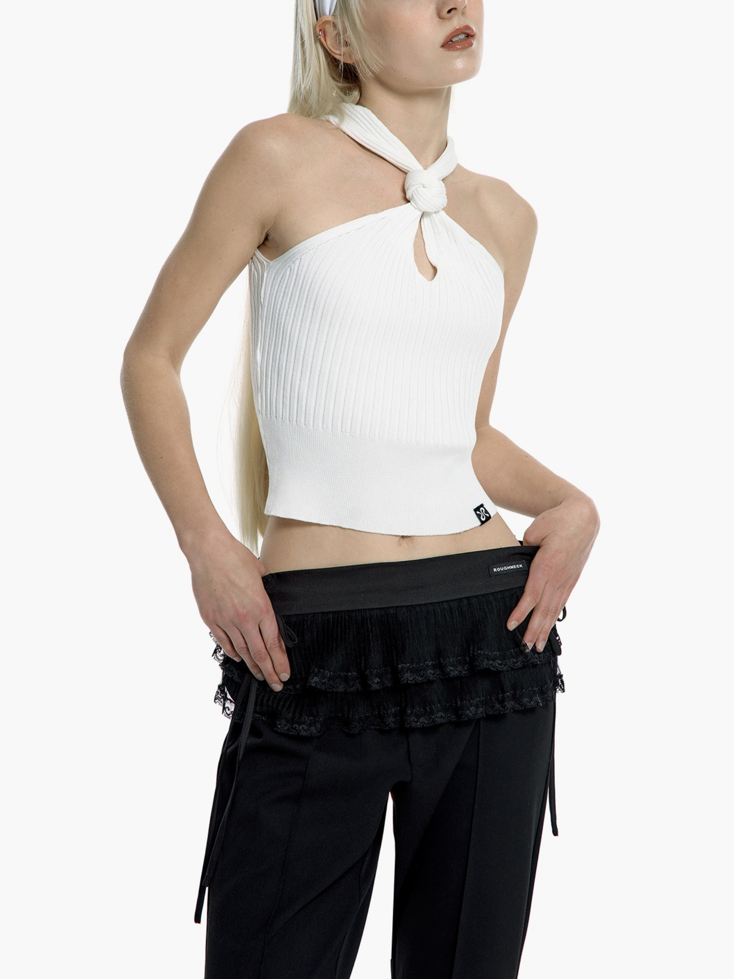 KNIT HALTER NECK TOP