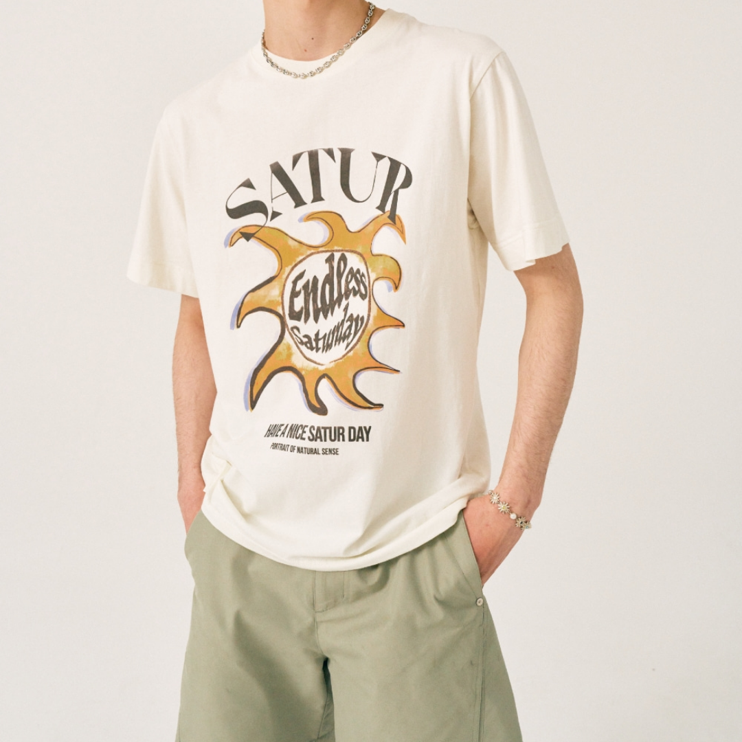 (M) Sun Retro Graphic T-Shirts