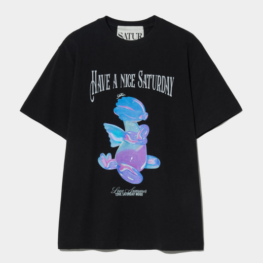 (M) Blue Dragon Balloon Graphic T-Shirt