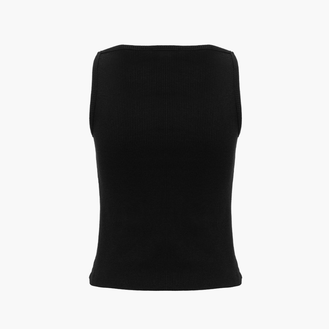 BOAT NECKLINE SLEVELESS T-SHIRT