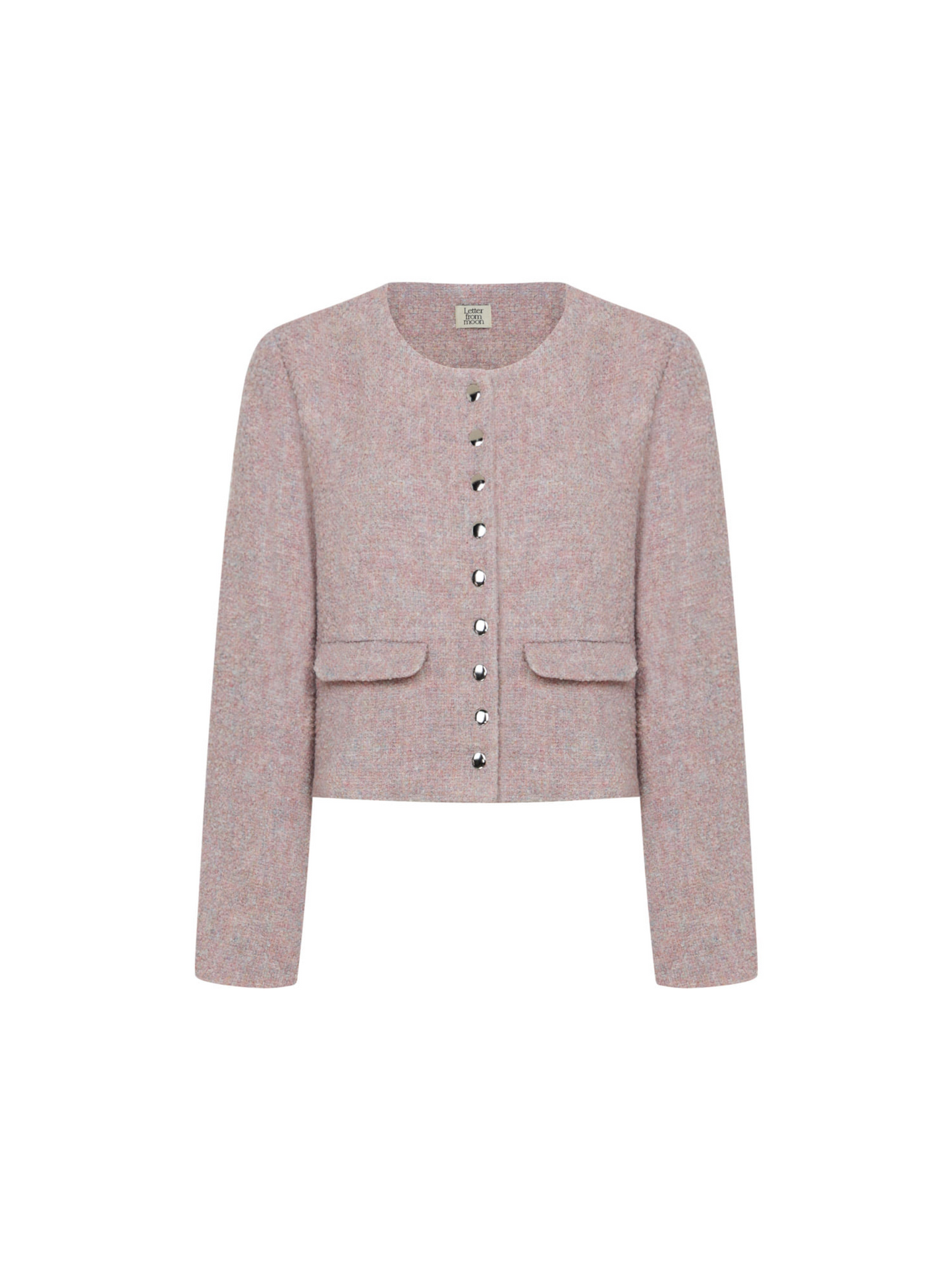 anity Snap Button Tweed Jacket