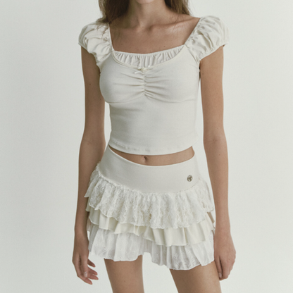 SATIN RIBBON CROP T