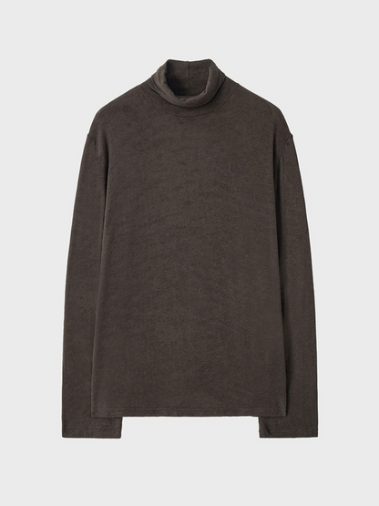 WOOL SILKY ROLL NECK T-SHIRT