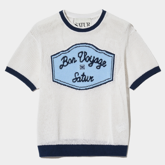 (M) Bon Voyage Artwork Logo Crew Neck Half Knit