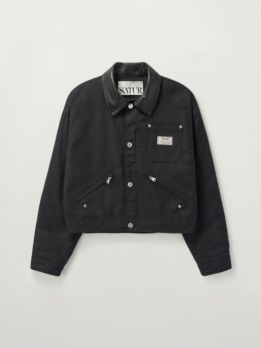 (W) Crop Cotton Work Jacket