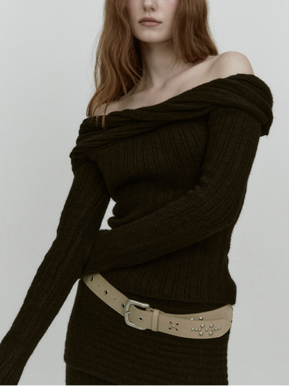 REVERSE OFF SHOULDER KNIT