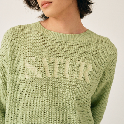 Logo Embroidery Crew Neck Knit