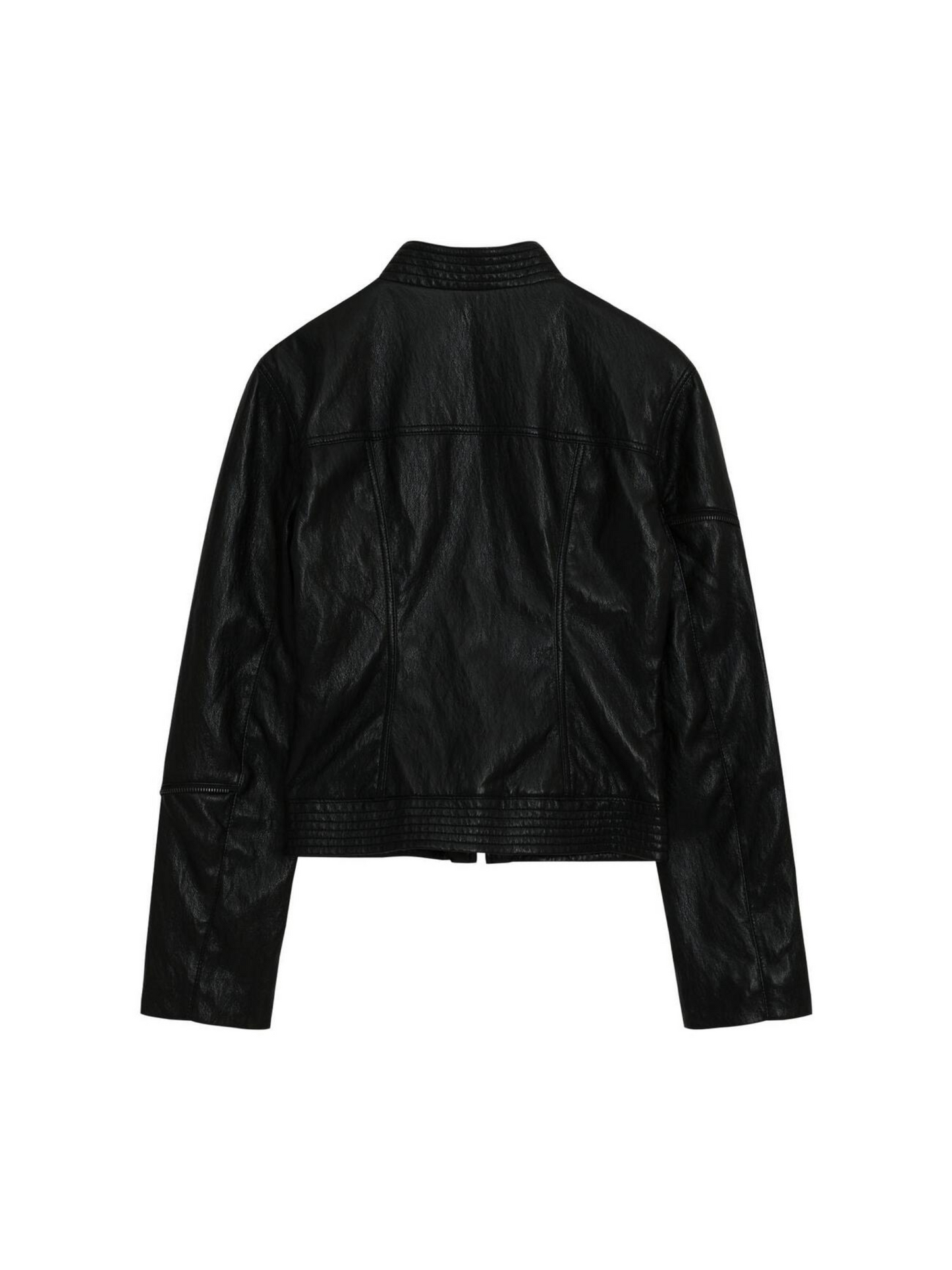 SLEEVE ZIP POINT LEATHER JACKET