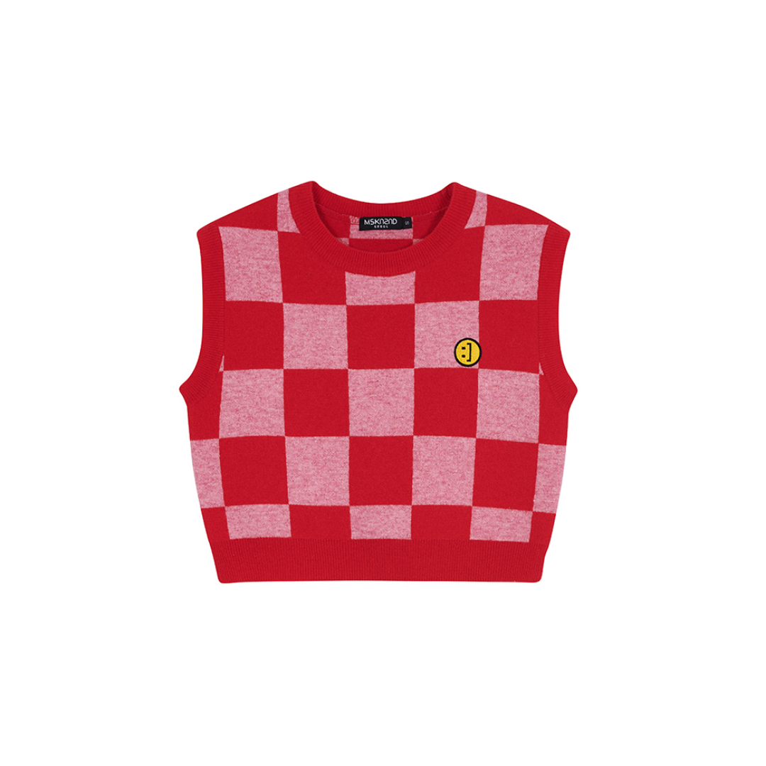 CHECKERBOARD KNIT VEST