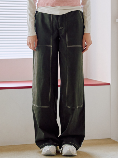 Karina Wide Track Cotton Pants