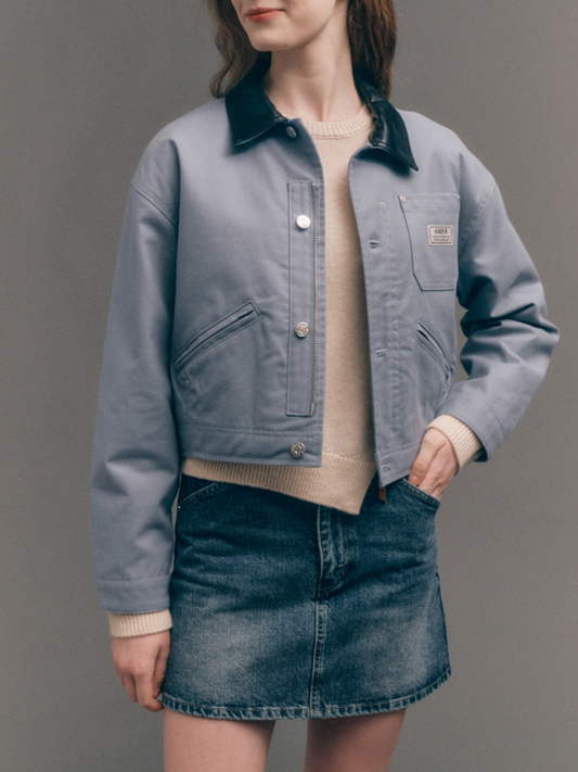 (W) Crop Cotton Work Jacket