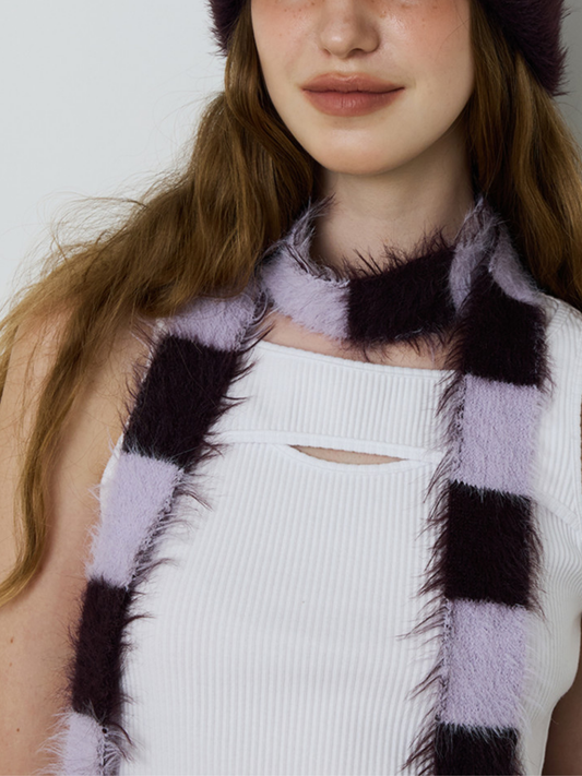 MIXED STRIPE KNIT MUFFLER