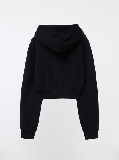 LOGO PATCH HOODIE ZIP-UP TOP