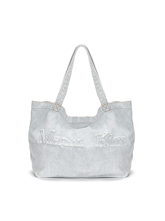 LOGO WASHED DENIM TOTE BAG