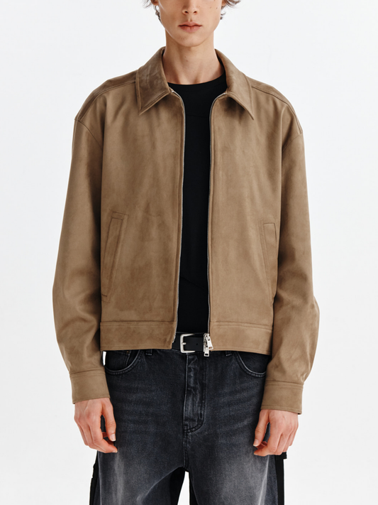 BACK LOGO SUEDE BLOUSON JUMPER FOR MEN