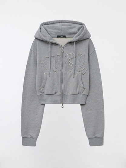 LOGO PATCH HOODIE ZIP-UP TOP