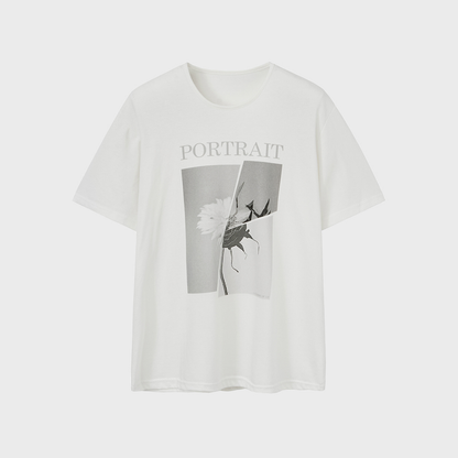 PORTRAIT FLOWER PRINT T-SHIRT