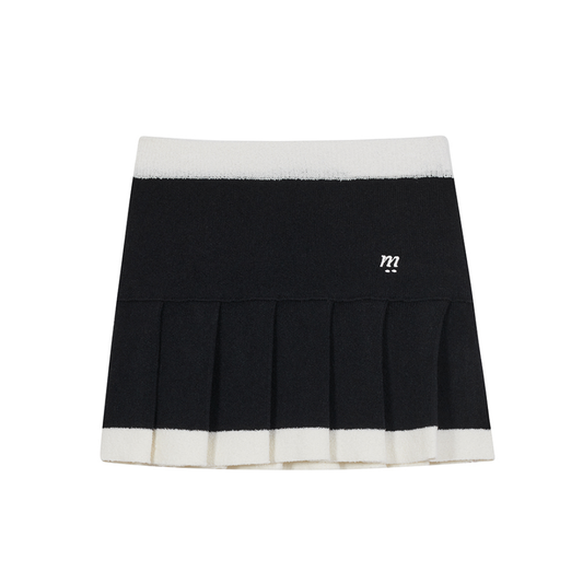 BOUCLE KNIT PLEATS SKIRT