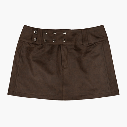 LOW-RISE VINTAGE LEATHER SKIRT